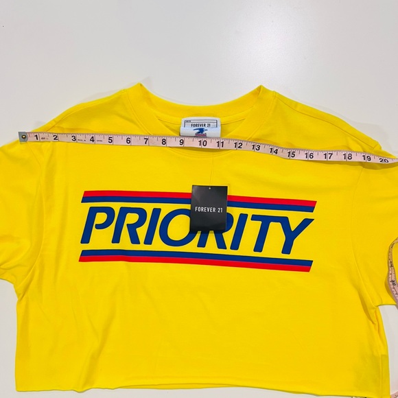 NWT Forever 21 Yellow USPS Priority Mail Short Sleeve Crop Top - Picture 6 of 10